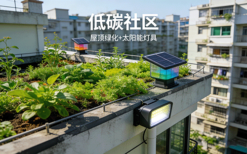 低碳社区屋顶绿化与太阳能灯具（wu水印）